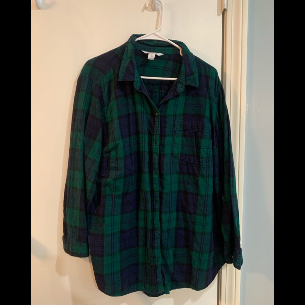 Womens Old Navy plaid shirt - blue and green watch plaid